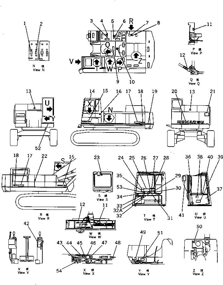 Схема запчастей Komatsu PC650-3 - МАРКИРОВКА (ШАССИ) (АНГЛ.)(№-) МАРКИРОВКА¤ ИНСТРУМЕНТ И РЕМКОМПЛЕКТЫ