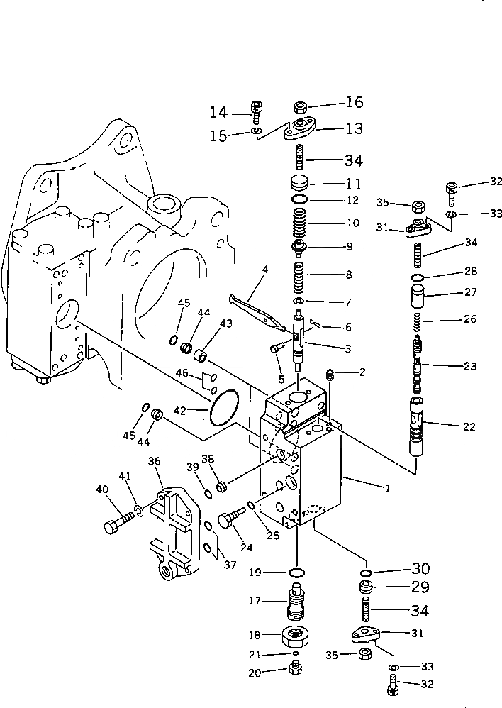 Схема запчастей Komatsu PC650-3 - ГИДР. НАСОС.¤ NO. (ПЕРЕДН. СЕРВОКЛАПАН) (7/8) УПРАВЛ-Е РАБОЧИМ ОБОРУДОВАНИЕМ