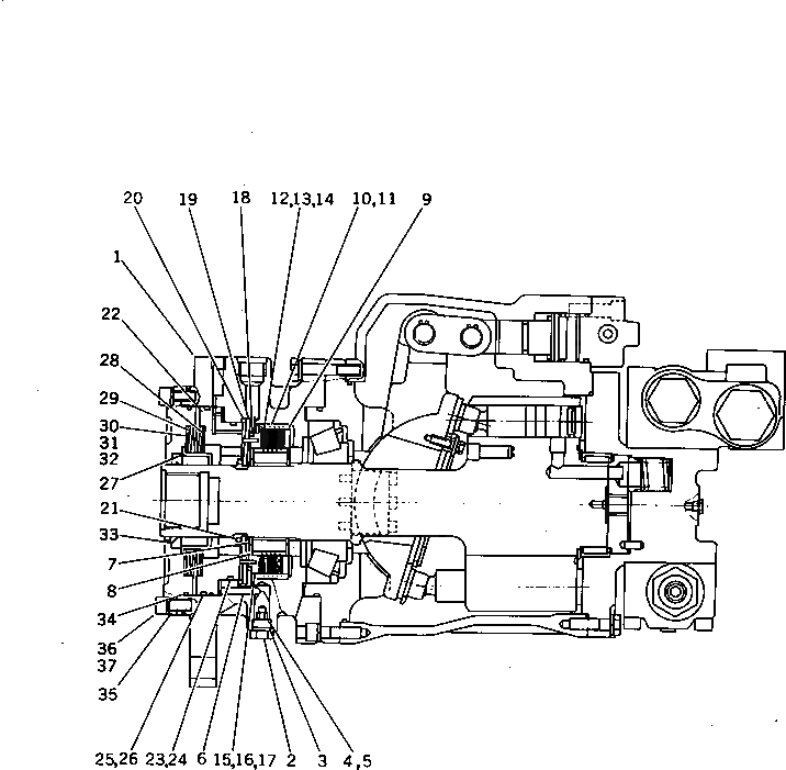 Схема запчастей Komatsu PC650-3 - МОТОР ХОДА (/) (ДЛЯ ЯПОН.)(№-) УПРАВЛ-Е РАБОЧИМ ОБОРУДОВАНИЕМ