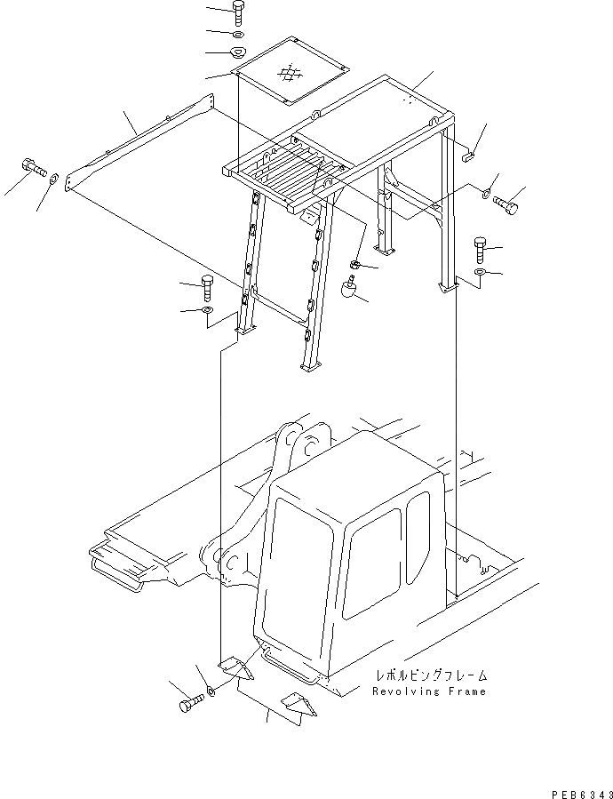 Схема запчастей Komatsu PC650-5 - F.O.P.S. (ЧАСТИ КОРПУСА) (С ФРОНТАЛЬНАЯ ЗАЩИТА)(№8-) КАБИНА ОПЕРАТОРА И СИСТЕМА УПРАВЛЕНИЯ