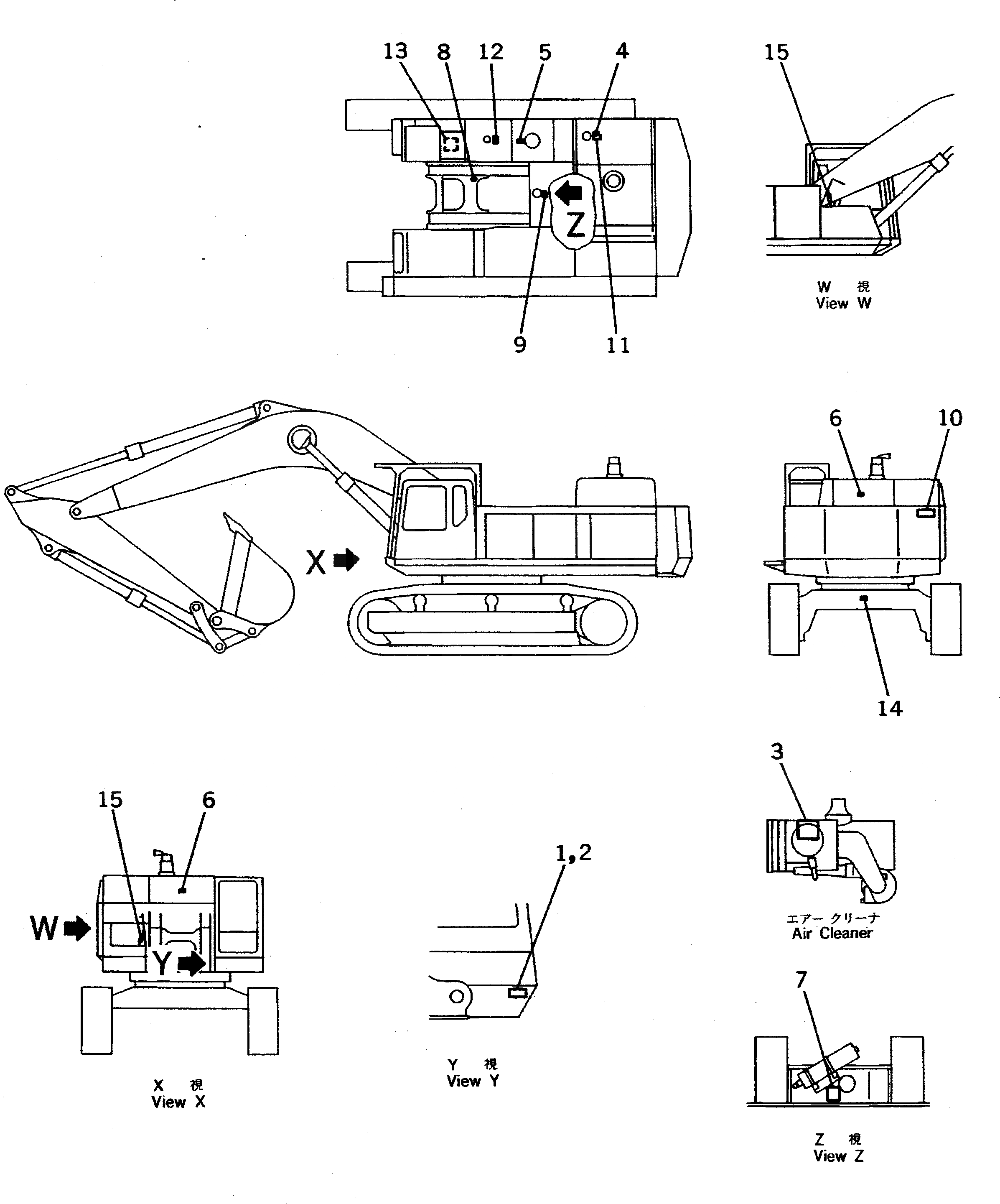 Схема запчастей Komatsu PC650-5 - МАРКИРОВКА (OPERATING И ПРЕДУПРЕЖДАЮЩ. МАРКИРОВКА) (КИТАЙ)(№-78) МАРКИРОВКА