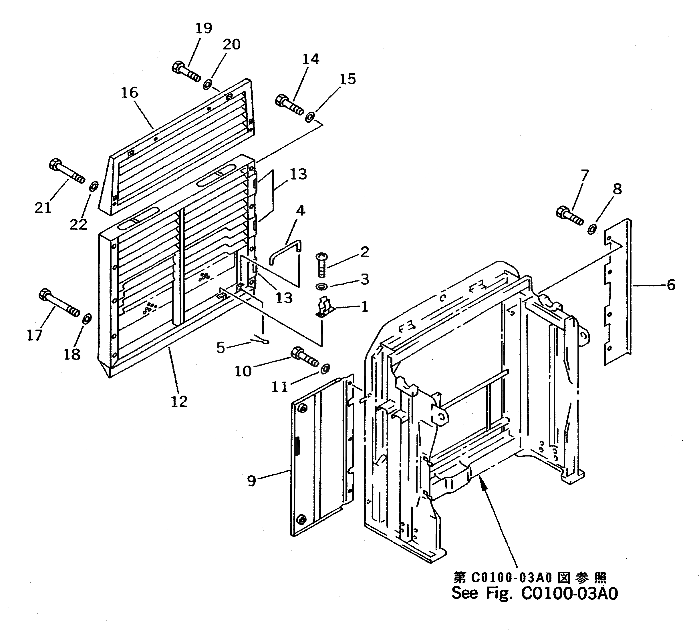 Схема запчастей Komatsu PC650-5 - ПРАВ. COVER ЧАСТИ КОРПУСА