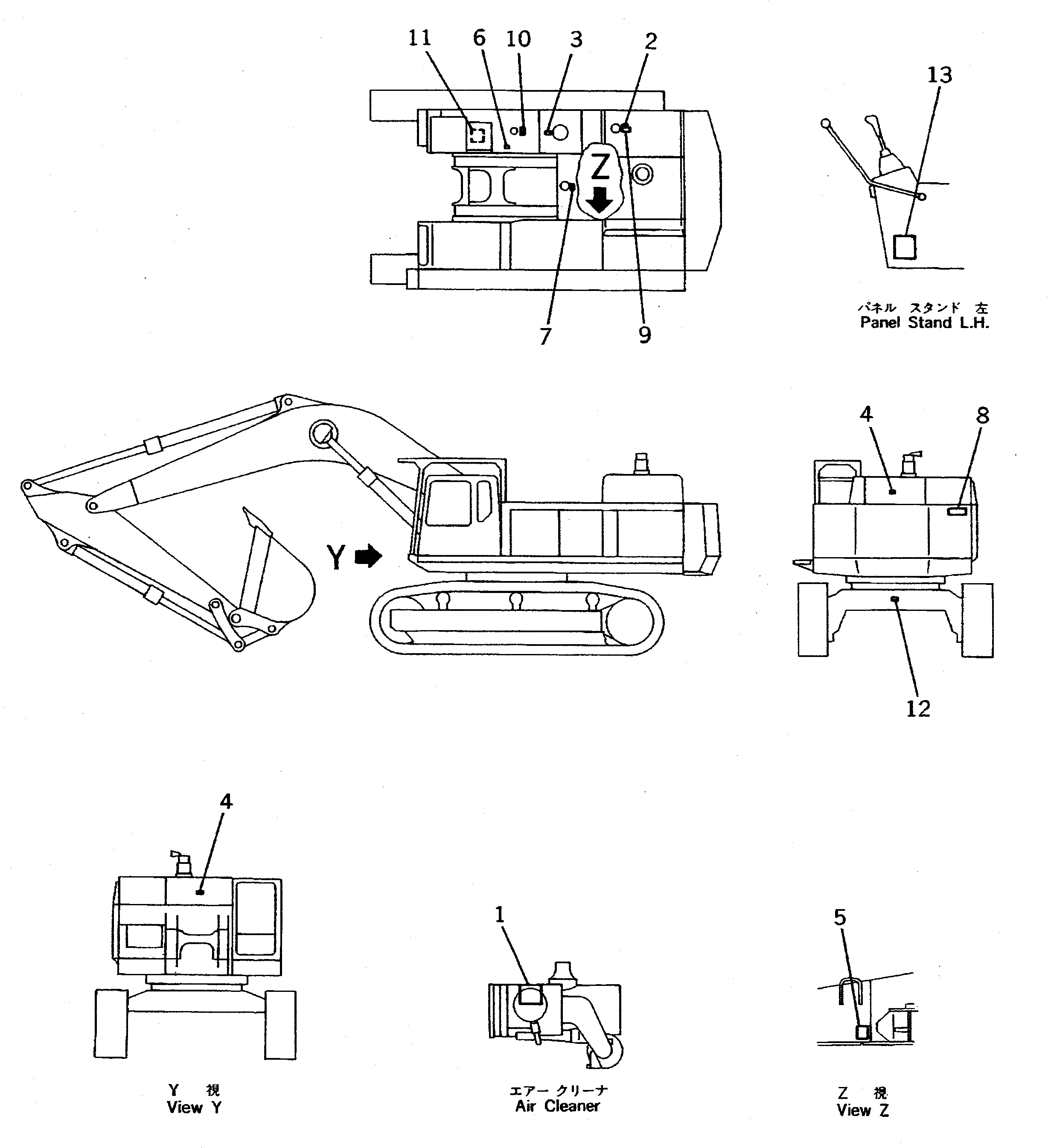 Схема запчастей Komatsu PC650-5 - МАРКИРОВКА (OPERATING И ПРЕДУПРЕЖДАЮЩ. МАРКИРОВКА) (ДЛЯ ЯПОН.)(№79-) МАРКИРОВКА