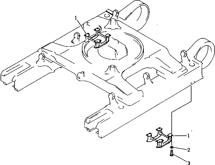 Схема запчастей Komatsu PC650LC-3 - ЗАЩИТА ОПОРНЫХ КАТКОВ ХОДОВАЯ