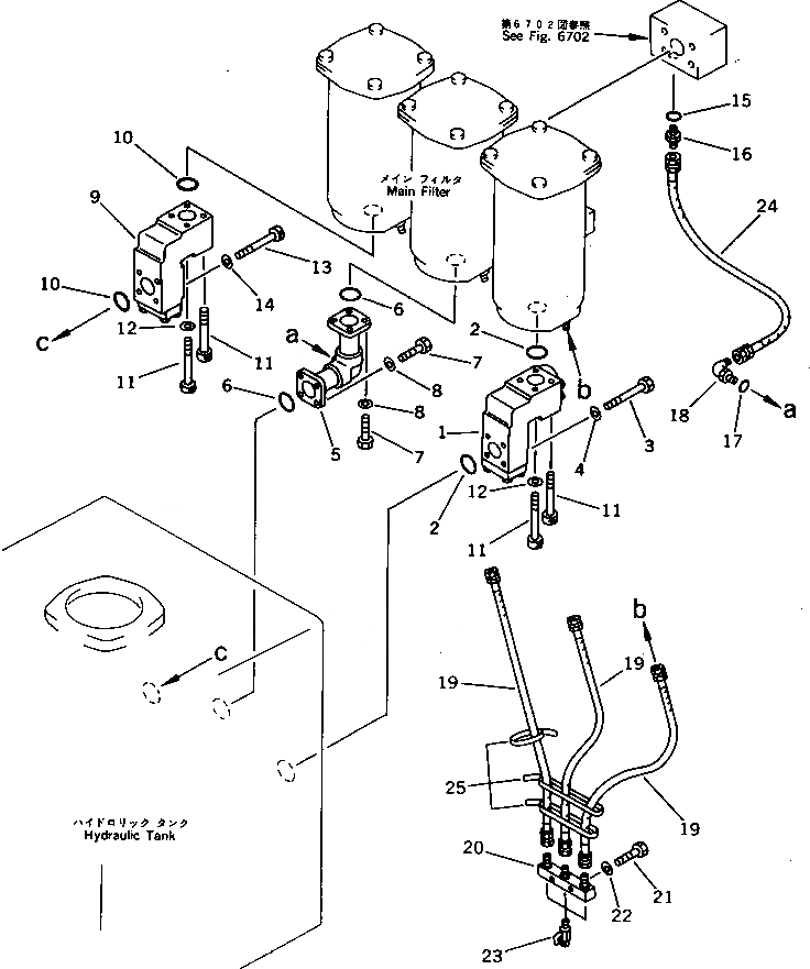 Схема запчастей Komatsu PC650LC-3 - ФИЛЬТР. ДРЕНАЖН. ТРУБЫ УПРАВЛ-Е РАБОЧИМ ОБОРУДОВАНИЕМ