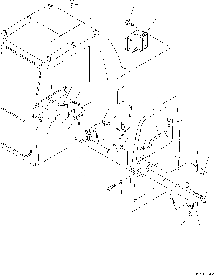 Схема запчастей Komatsu PC650LC-6A - КАБИНА (ЗАМОК ДВЕРИ)(№-) КАБИНА ОПЕРАТОРА И СИСТЕМА УПРАВЛЕНИЯ