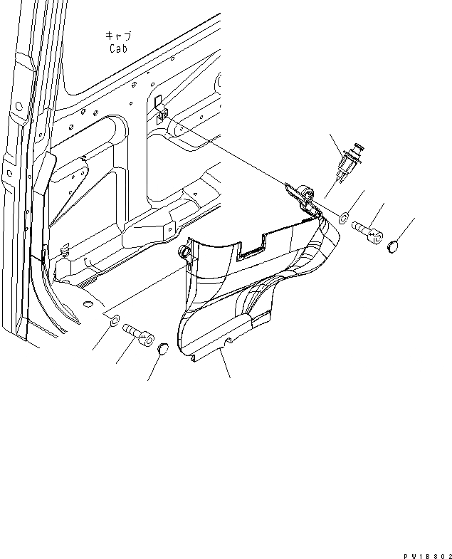 Схема запчастей Komatsu PC650LC-7-M1 - ОТДЕЛКА COVER КАБИНА ОПЕРАТОРА И СИСТЕМА УПРАВЛЕНИЯ