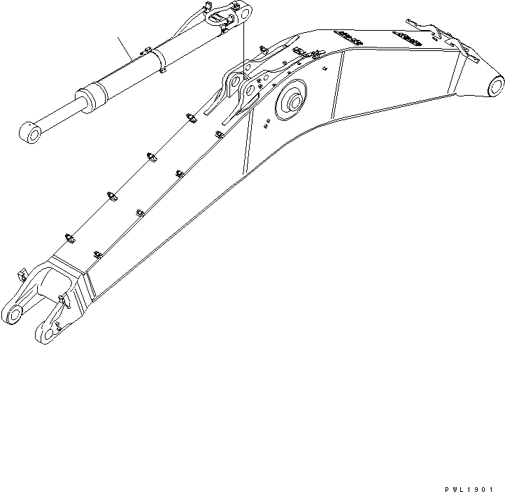 Схема запчастей Komatsu PC650LC-7-M1 - ЦИЛИНДР РУКОЯТИ РАБОЧЕЕ ОБОРУДОВАНИЕ