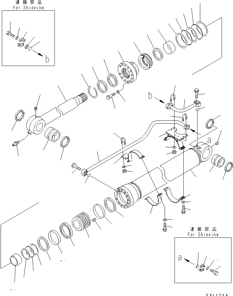 Схема запчастей Komatsu PC650LC-7-M1 - ЦИЛИНДР КОВША (SE СПЕЦ-Я.) ОСНОВН. КОМПОНЕНТЫ И РЕМКОМПЛЕКТЫ