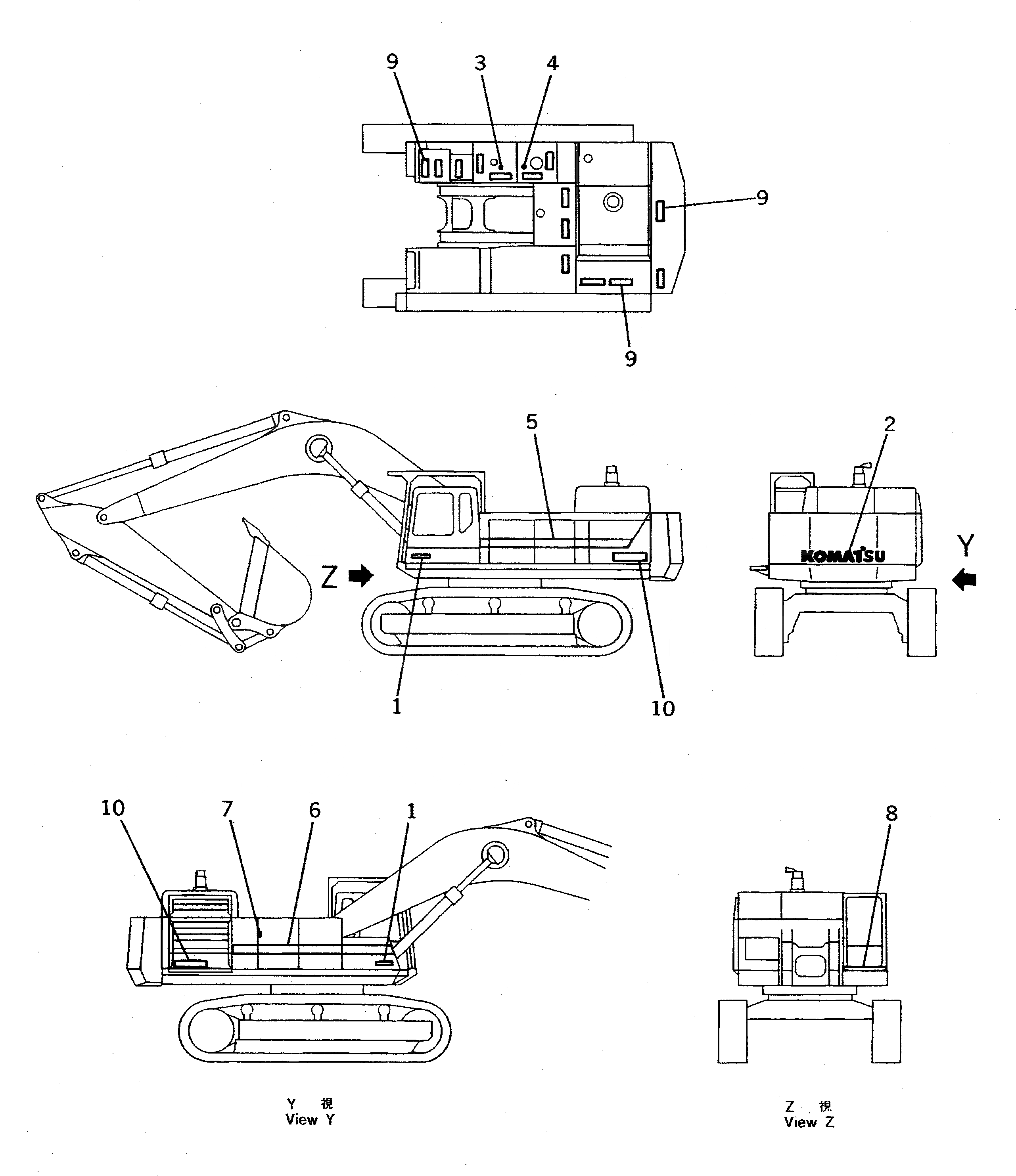 Схема запчастей Komatsu PC650LC-5 - МАРКИРОВКА (KOMATSU И БУКВЕНН. МАРКИРОВКА)(№-78) МАРКИРОВКА