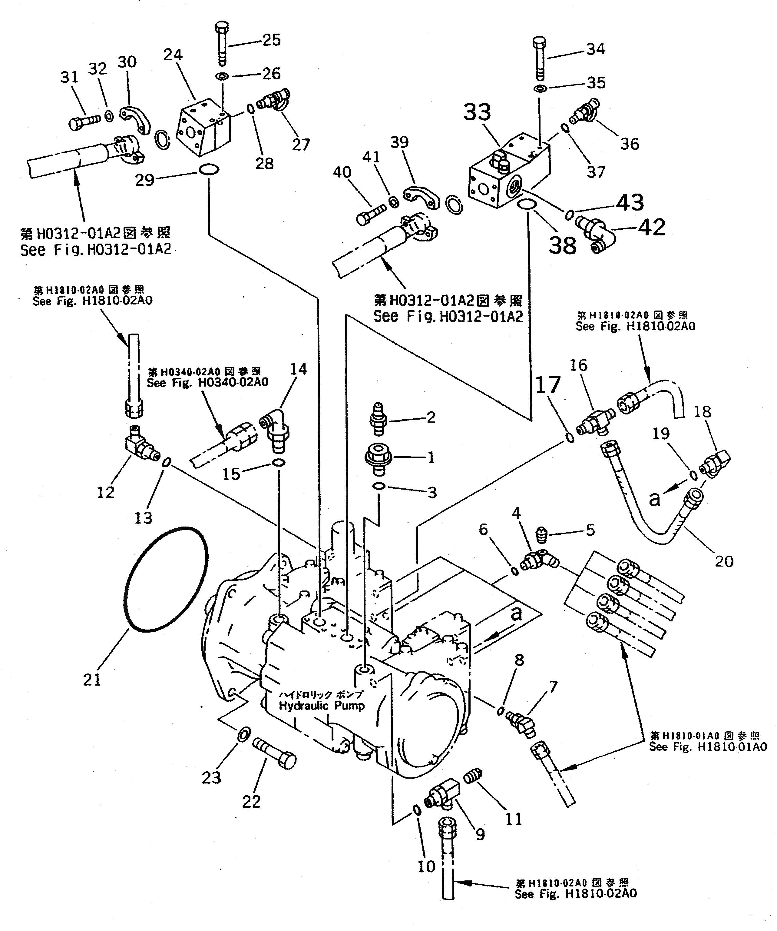 Схема запчастей Komatsu PC650SE-5 - NO. НАСОС (СОЕДИНИТ. ЧАСТИ) (С -STAGE SELECTOR MODE OLSS) (ДЛЯ СЪЕМ ПРОТИВОВЕСА) ГИДРАВЛИКА