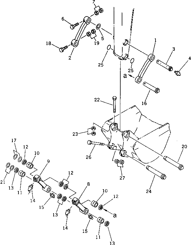 Схема запчастей Komatsu PC70-6 - СОЕДИНЕНИЕ КОВША РАБОЧЕЕ ОБОРУДОВАНИЕ