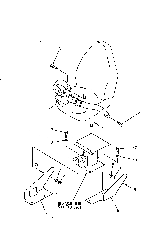 Схема запчастей Komatsu PC70-6S - РЕМЕНЬ БЕЗОПАСНОСТИ (ДЛЯ СТОЙКА ТИП СИДЕНЬЕ ОПЕРАТОРА) (ДЛЯ ЯПОН.) ЧАСТИ КОРПУСА