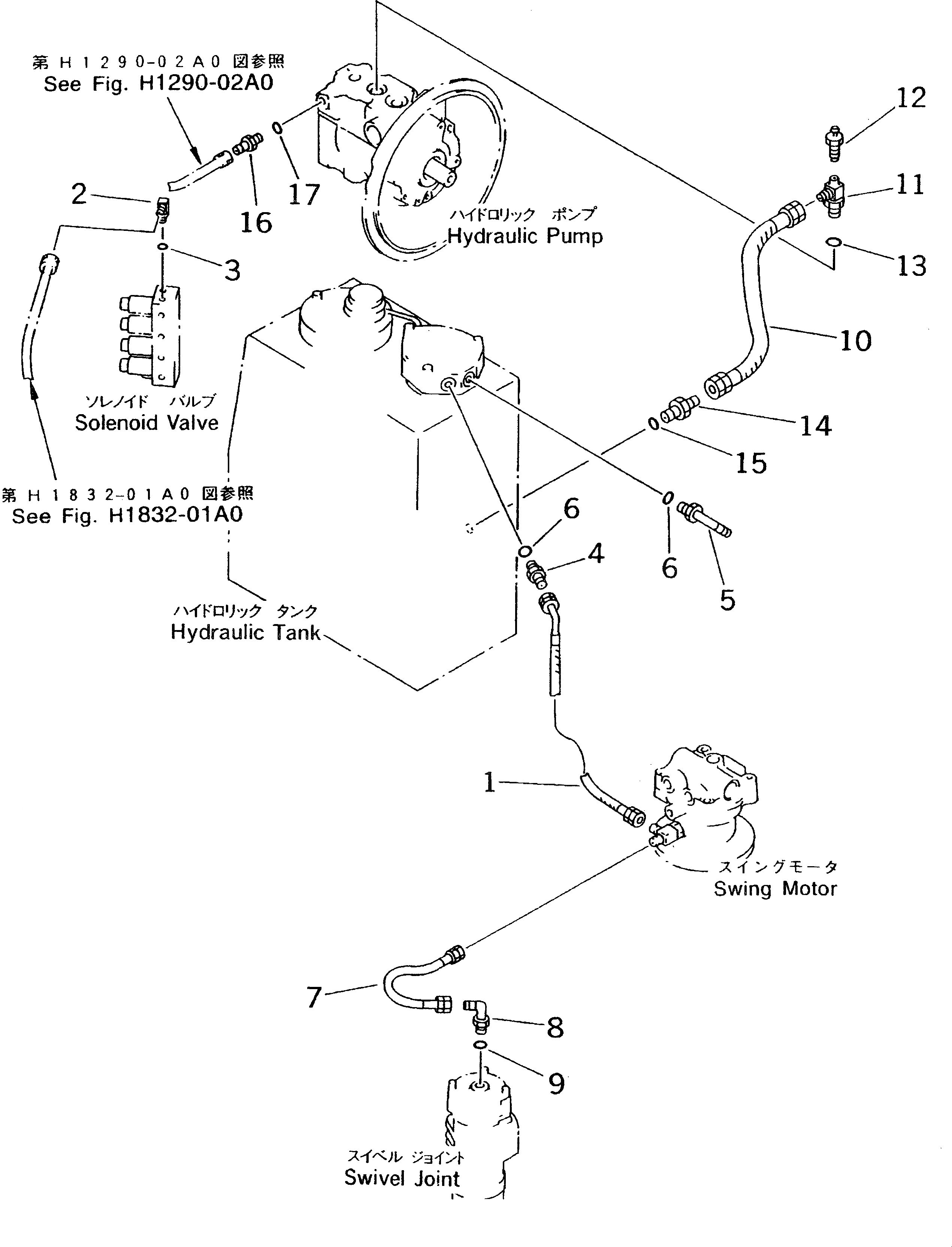 Схема запчастей Komatsu PC70-7-B - ВОЗВРАТН. ЛИНИЯ (СПЕЦИФ-Я С ОТВАЛОМ)(№-7) ГИДРАВЛИКА