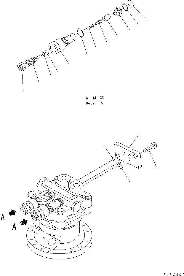 Схема запчастей Komatsu PC70-7-B - МОТОР ПОВОРОТА (/)(№979-) ОСНОВН. КОМПОНЕНТЫ И РЕМКОМПЛЕКТЫ