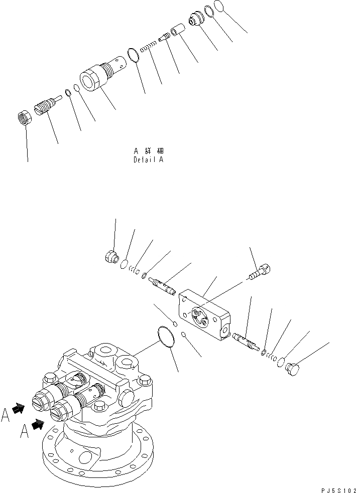 Схема запчастей Komatsu PC70-7-B - МОТОР ПОВОРОТА (/)(№979-) ОСНОВН. КОМПОНЕНТЫ И РЕМКОМПЛЕКТЫ