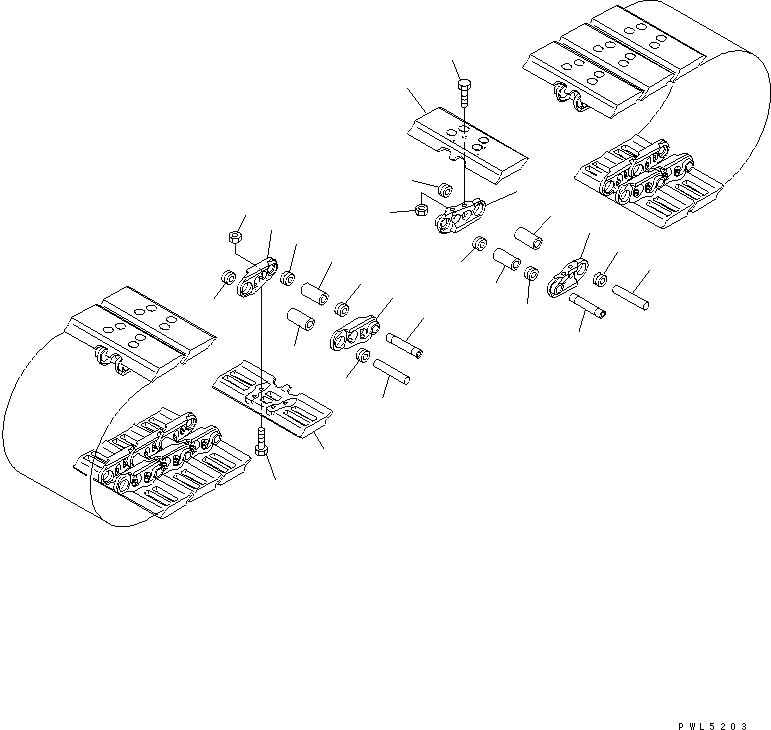 Схема запчастей Komatsu PC70-7E-B - ГУСЕНИЦЫ () (8MM ШИР.) ХОДОВАЯ