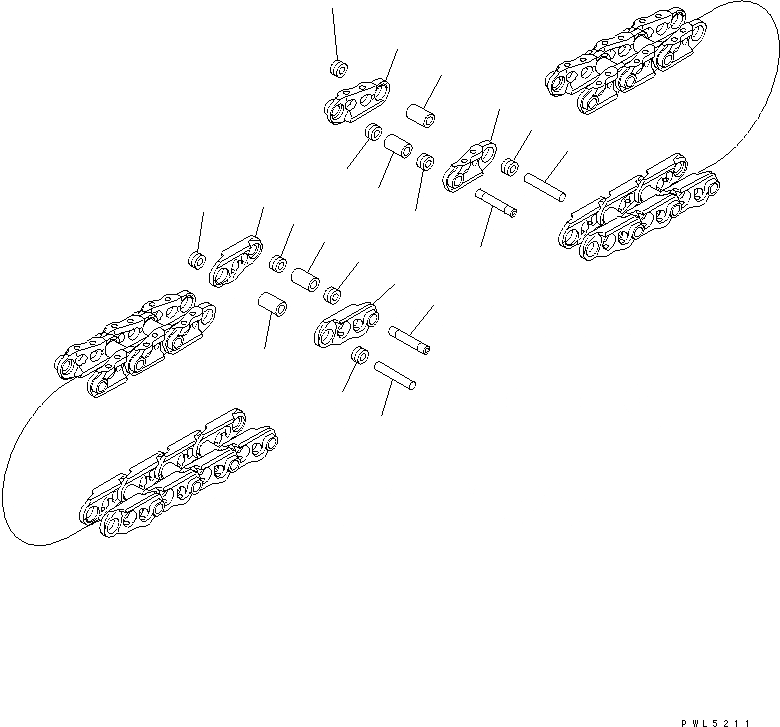 Схема запчастей Komatsu PC70-7E-B - ГУСЕН. ЦЕПЬ (7 SET) (ПОСТАВЛЯЕТСЯ ОТДЕЛЬНО) ОСНОВН. КОМПОНЕНТЫ И РЕМКОМПЛЕКТЫ