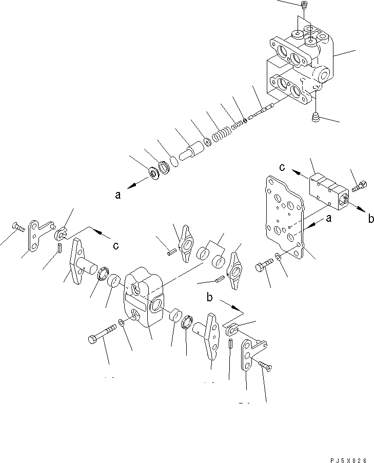Схема запчастей Komatsu PC70-7E-B - КЛАПАН PPC(ДЛЯ ХОДА)(№7-7) ОСНОВН. КОМПОНЕНТЫ И РЕМКОМПЛЕКТЫ