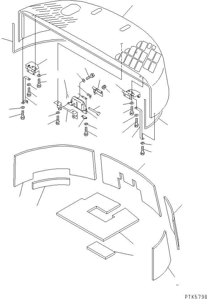 Схема запчастей Komatsu PC70-7E - КАПОТ (КАПОТ) (С ПОДЪЕМ ДЛЯ ШАССИ В СБОРЕ) (EMISSION)(№78-) ЧАСТИ КОРПУСА