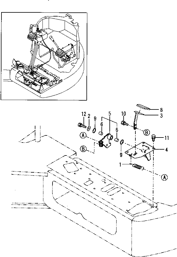 Схема запчастей Komatsu PC70FR-1 - УПРАВЛ-Е ОБОРУД-Е (НИЗ.-ВЫС. ПЕДАЛЬ) СИСТЕМА УПРАВЛЕНИЯ