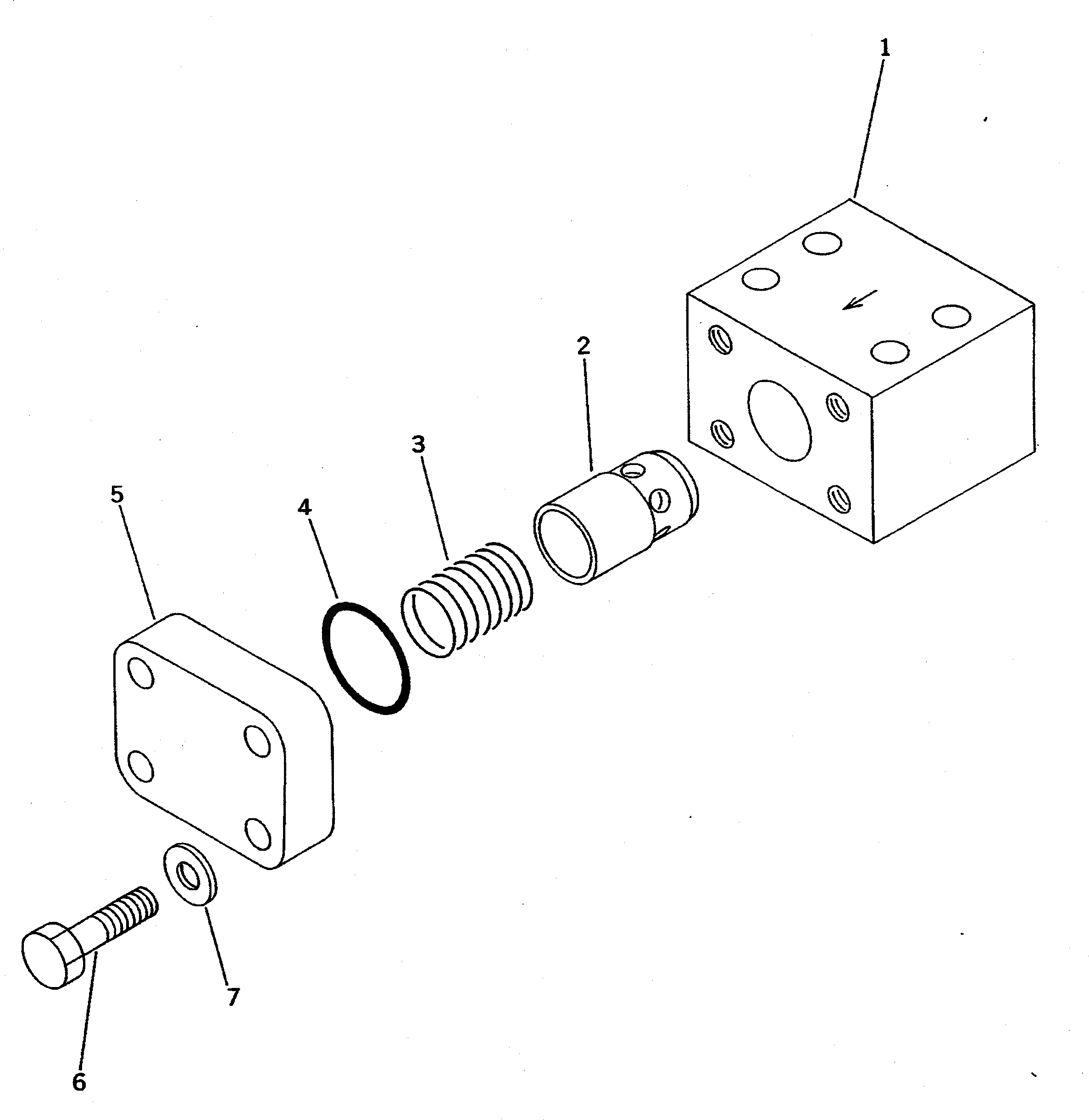Схема запчастей Komatsu PC710-5 - КЛАПАН ПОДАЮЩ. ТРУБЫ (СТРЕЛА) (КОНТРОЛЬ КЛАПАН) ГИДРАВЛИКА