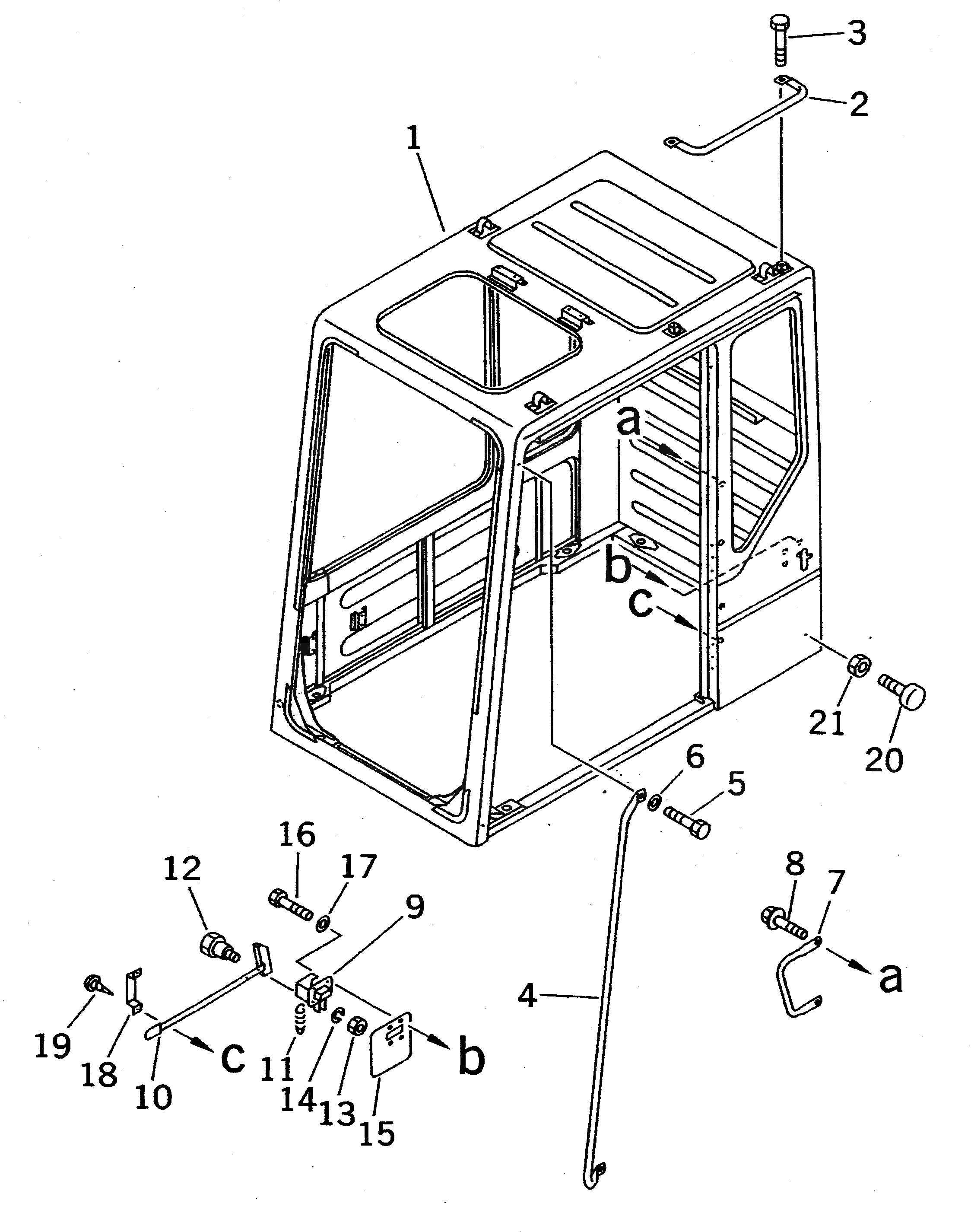 Схема запчастей Komatsu PC710-5 - КАБИНА (С ПОДОГРЕВABLE СТЕКЛА)(№-) КАБИНА ОПЕРАТОРА И СИСТЕМА УПРАВЛЕНИЯ