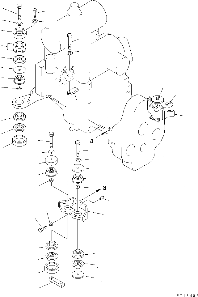 Схема запчастей Komatsu PC710-5 - КРЕПЛЕНИЕ ДВИГАТЕЛЯ КОМПОНЕНТЫ ДВИГАТЕЛЯ