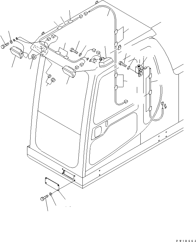 Схема запчастей Komatsu PC750-6 - ДОПОЛН. РАБОЧ. ОСВЕЩЕНИЕ (С F.O.P.S.)(№-) ЭЛЕКТРИКА