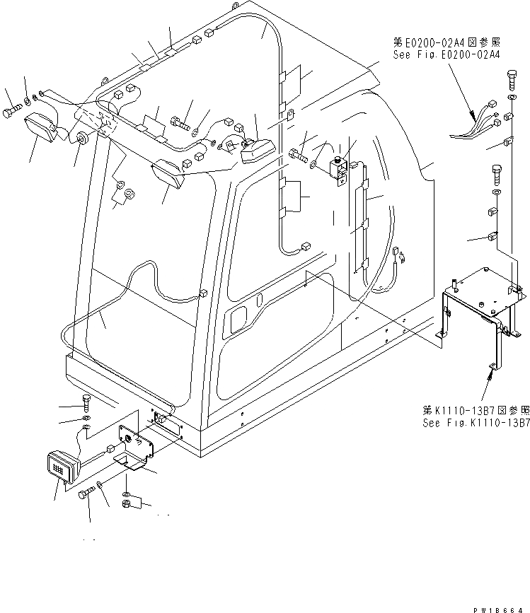 Схема запчастей Komatsu PC750-6 - ДОПОЛН. РАБОЧ. ОСВЕЩЕНИЕ И ИМПУЛЬСН. ОСВЕЩЕНИЕ (С F.O.P.S.)(№-) ЭЛЕКТРИКА