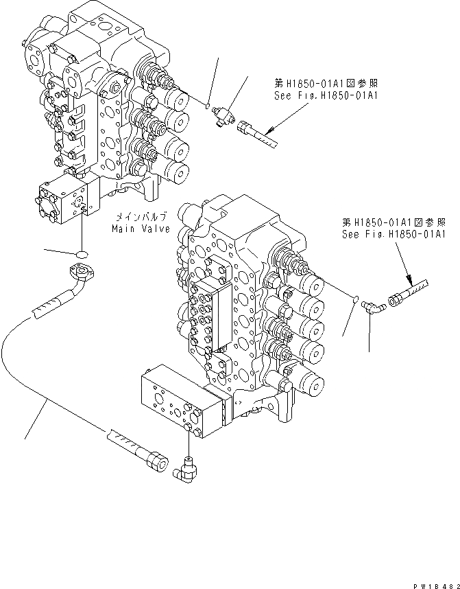 Схема запчастей Komatsu PC750-6 - ОСНОВН. КЛАПАН (ТЯЖЕЛ. ПОДЪЕМ И ДАВЛЕНИЕ)(№-) ГИДРАВЛИКА