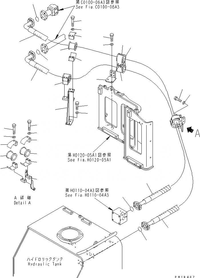 Схема запчастей Komatsu PC750-6 - ЛИНИИ МАСЛООХЛАДИТЕЛЯ(№-) ГИДРАВЛИКА