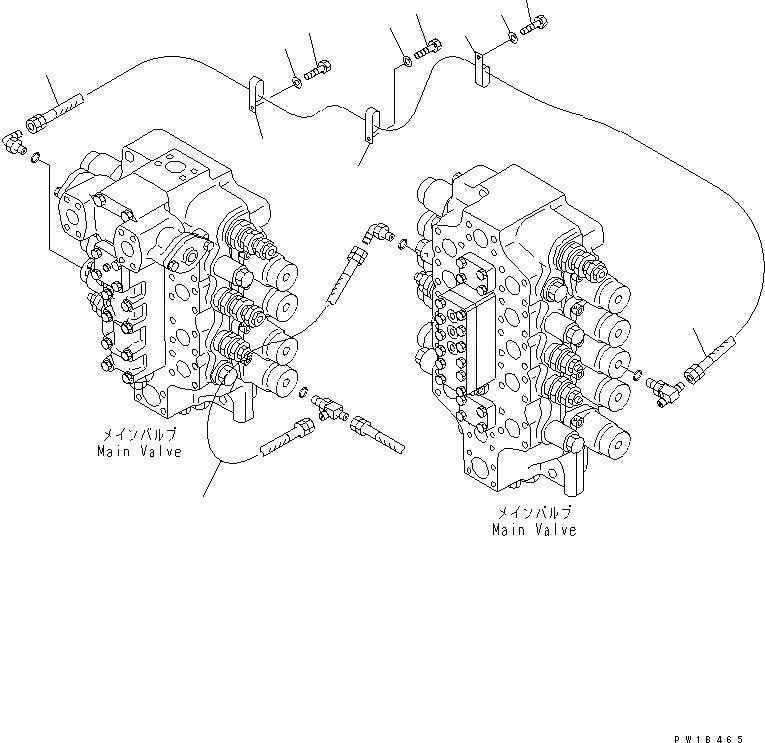 Схема запчастей Komatsu PC750-6 - ЛИНИЯ PPC РУКОЯТИ(№-) ГИДРАВЛИКА