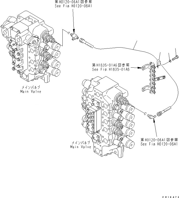 Схема запчастей Komatsu PC750-6 - PPC ЛИНИЯ УСИЛ. ПОДЪЕМА(№-) ГИДРАВЛИКА