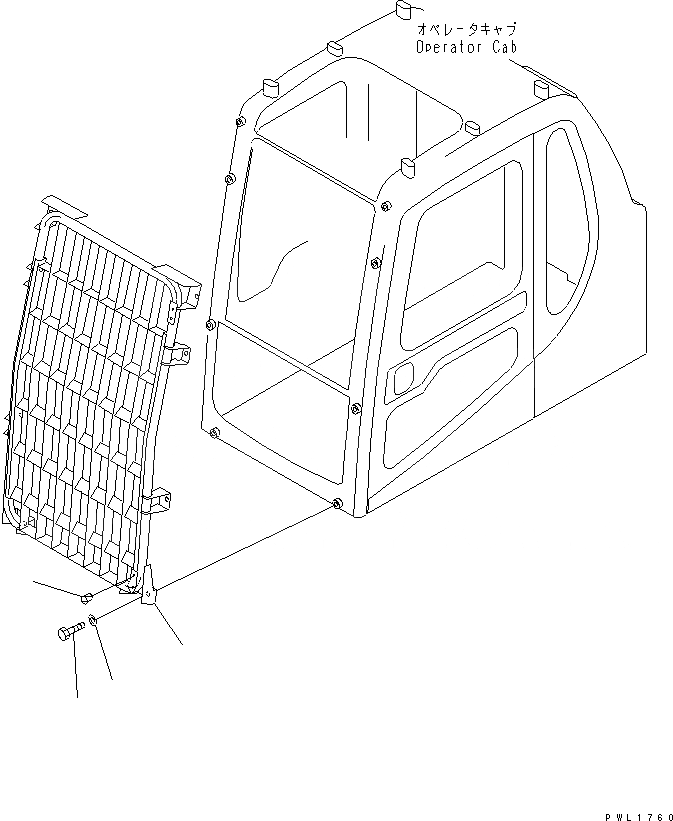 Схема запчастей Komatsu PC750-6 - ФРОНТАЛЬНАЯ ЗАЩИТА(№9-) КАБИНА ОПЕРАТОРА И СИСТЕМА УПРАВЛЕНИЯ