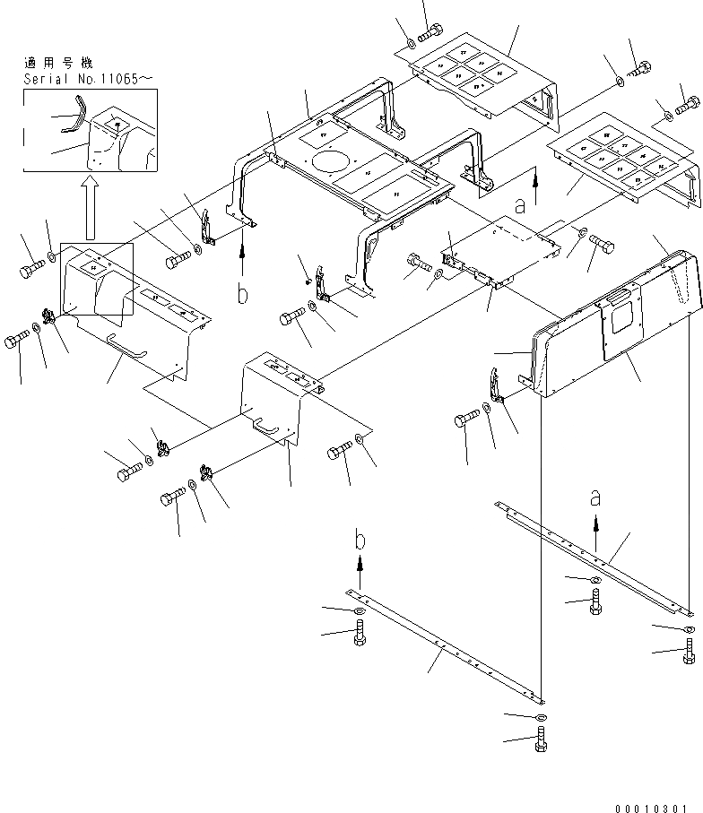 Схема запчастей Komatsu PC750-6 - КАПОТ (COVER) (ДЛЯ ЗАПЫЛЕНН. РАЙОНОВ)(№-) ЧАСТИ КОРПУСА