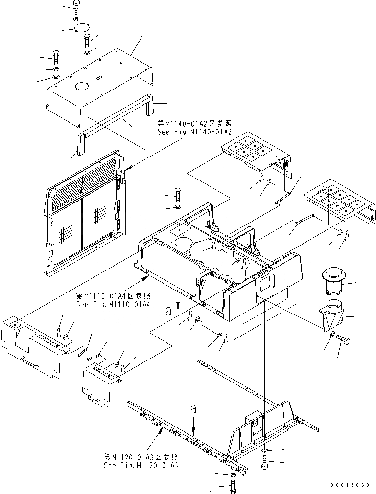 Схема запчастей Komatsu PC750-6 - КАПОТ (РАМА¤ УЛОВИТЕЛЬ И COVER¤ ПРАВ.) (ДЛЯ ЗАПЫЛЕНН. РАЙОНОВ) (EPA-)(№-) ЧАСТИ КОРПУСА