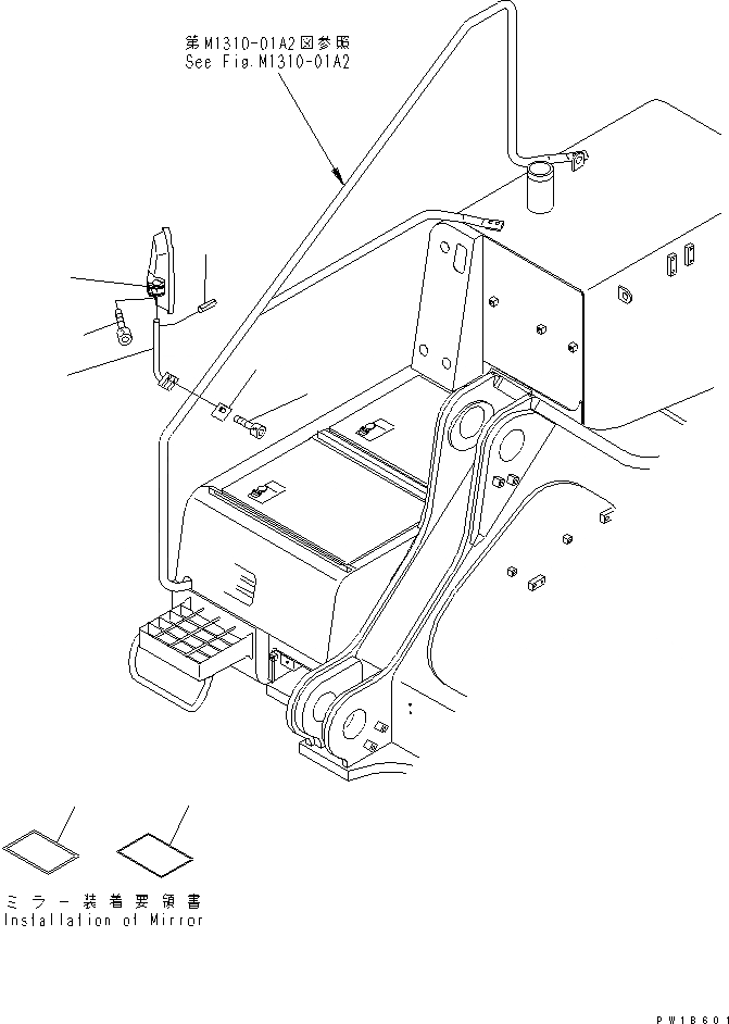 Схема запчастей Komatsu PC750-6 - ЗАДН. VIEW MIRROR¤ ПРАВ.(№-) ЧАСТИ КОРПУСА