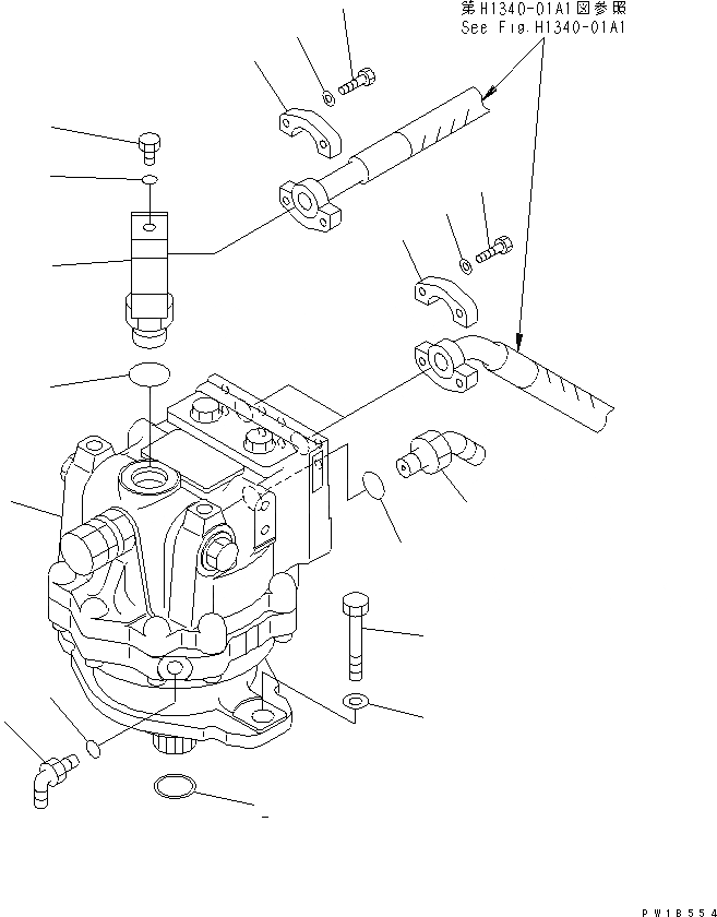 Схема запчастей Komatsu PC750-6 - МОТОР ПОВОРОТА (ПЕРЕДН.)(№-) ПОВОРОТН. КРУГ И КОМПОНЕНТЫ