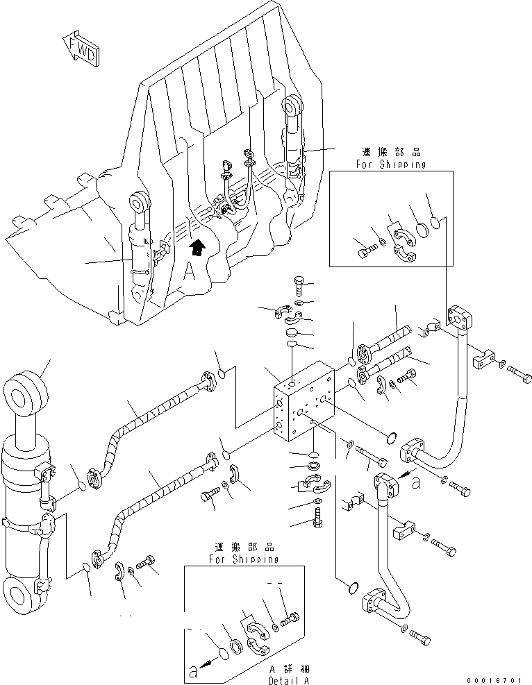 Схема запчастей Komatsu PC750-6 - НИЖН. ЛИНИЯ ЦИЛИНДРА КОВША (КОВШ ) (ДЛЯ .M) (ДЛЯ ПОГРУЗ.)(№7-) РАБОЧЕЕ ОБОРУДОВАНИЕ