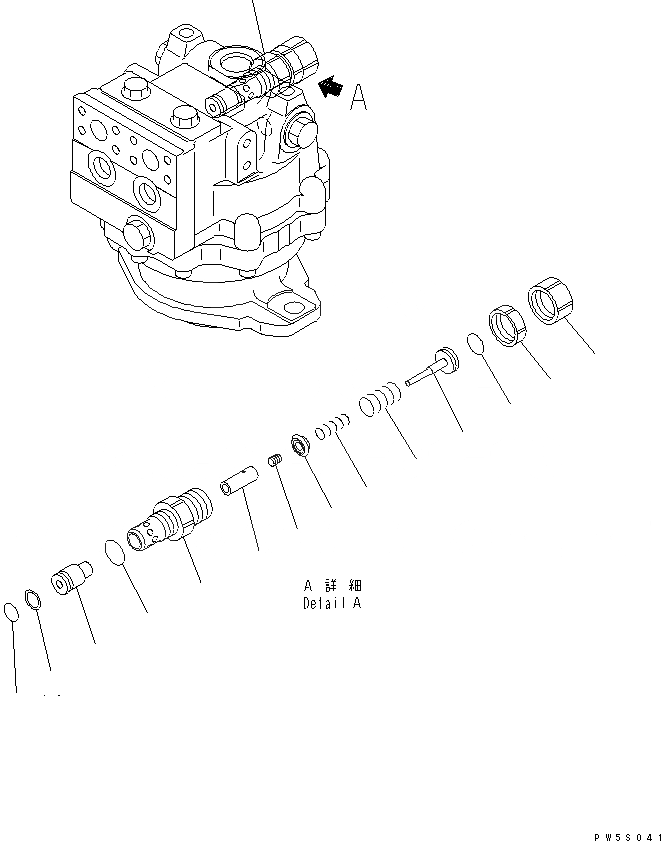 Схема запчастей Komatsu PC750-6 - МОТОР ПОВОРОТА (/)(№-) ОСНОВН. КОМПОНЕНТЫ И РЕМКОМПЛЕКТЫ