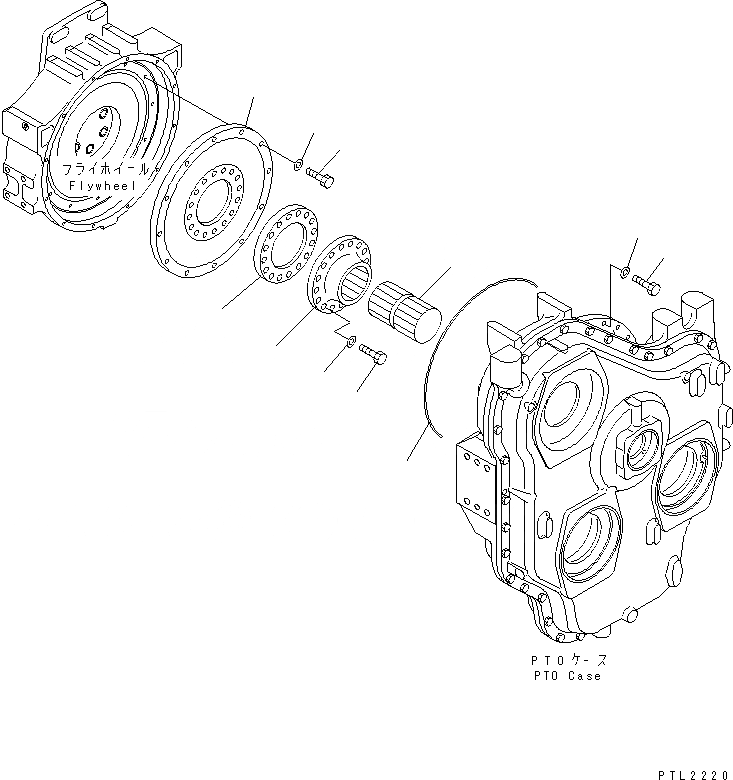 Схема запчастей Komatsu PC750-6-AM - МЕХ-М ОТБОРА МОЩНОСТИ (КАРТЕР МАХОВИКА )(№-) КОМПОНЕНТЫ ДВИГАТЕЛЯ