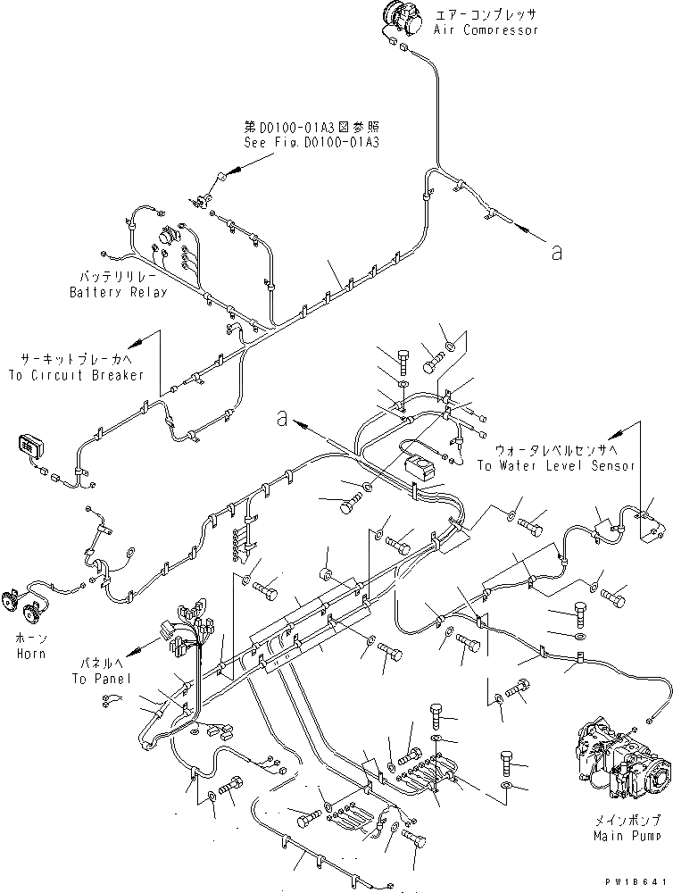 Схема запчастей Komatsu PC750-6-AM - ЭЛЕКТРОПРОВОДКА (ОСНОВН. Э/ПРОВОДКА) (ПРОВОДКА И КРЕПЛЕНИЕ) (ЛЕВ. ДЕКА)(№-) ЭЛЕКТРИКА