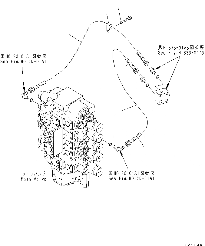 Схема запчастей Komatsu PC750-6-AM - PPC ЛИНИЯ ПОВОРОТА(№-) ГИДРАВЛИКА