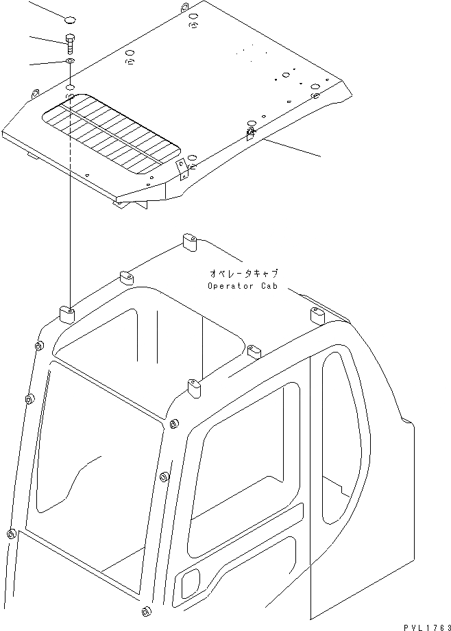 Схема запчастей Komatsu PC750-6-AM - ВЕРХНЯЯ ЗАЩИТА(№9-) КАБИНА ОПЕРАТОРА И СИСТЕМА УПРАВЛЕНИЯ