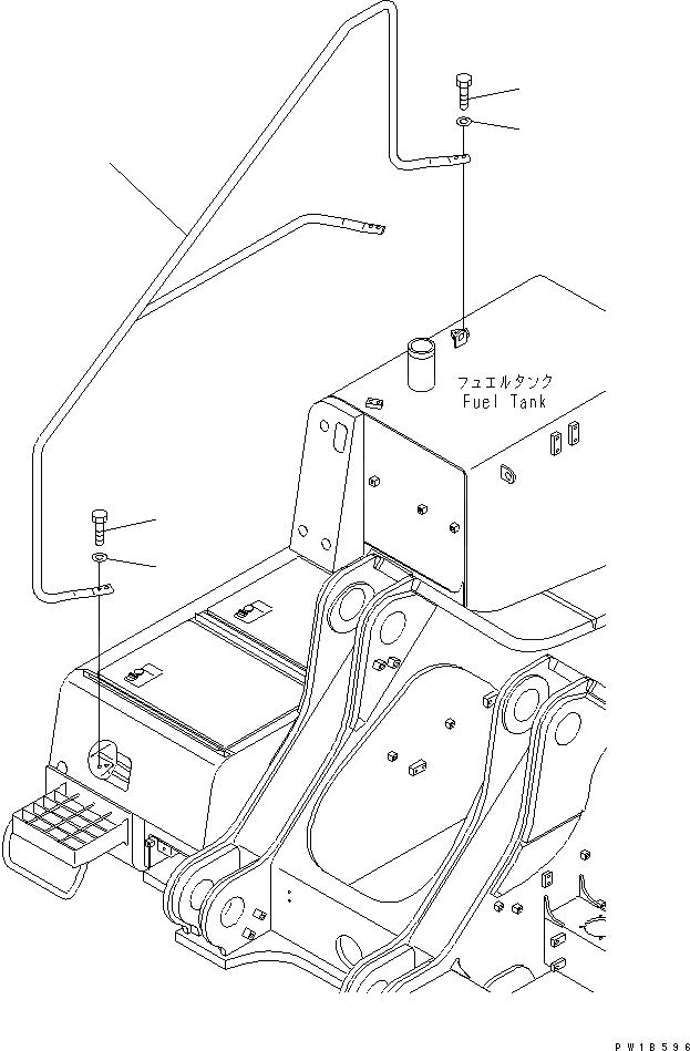 Схема запчастей Komatsu PC750-6-AM - ПОРУЧНИ(ПРАВ. КОРПУС)(№-) ЧАСТИ КОРПУСА