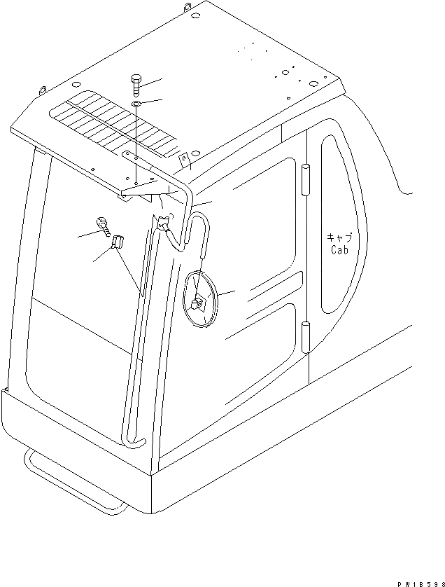 Схема запчастей Komatsu PC750-6-AM - ЗАДН. VIEW MIRROR¤ ЛЕВ. (СТУПЕНИ) (С F.O.P.S. И ФРОНТАЛЬНАЯ ЗАЩИТА)(№-) ЧАСТИ КОРПУСА