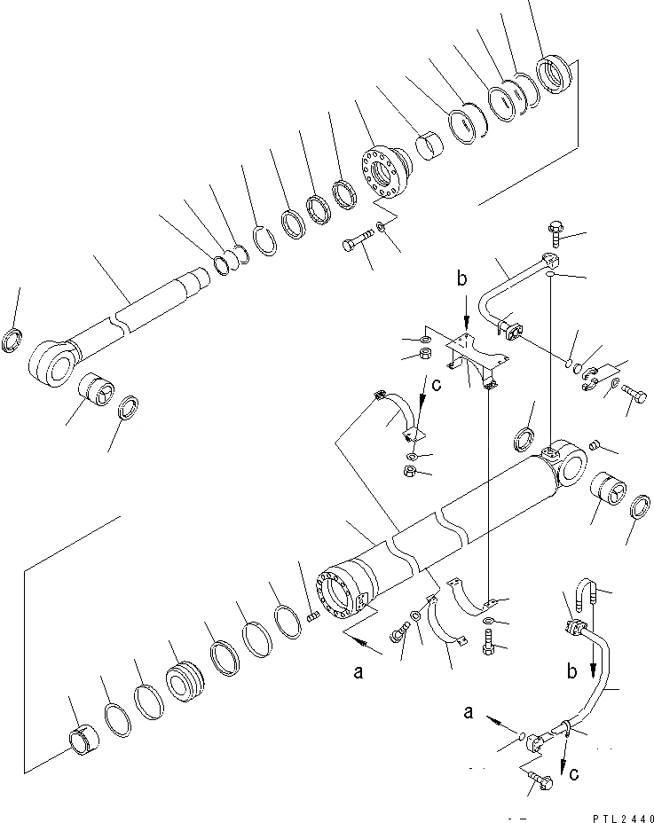Схема запчастей Komatsu PC750-6-AM - ЦИЛИНДР КОВША(№9-) ОСНОВН. КОМПОНЕНТЫ И РЕМКОМПЛЕКТЫ