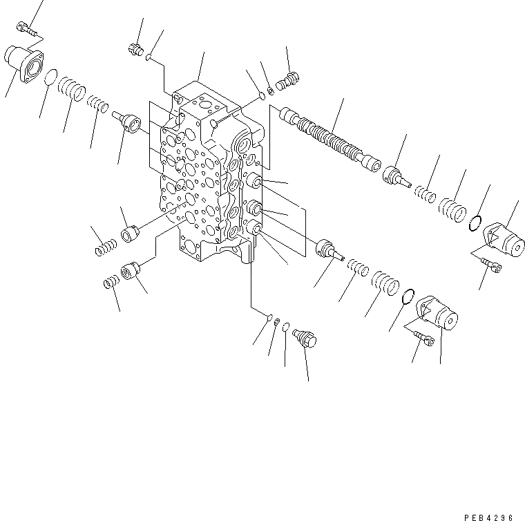 Схема запчастей Komatsu PC750-6-AM - ОСНОВН. КЛАПАН (/) (4-Х СЕКЦИОНН.)(№-) ОСНОВН. КОМПОНЕНТЫ И РЕМКОМПЛЕКТЫ