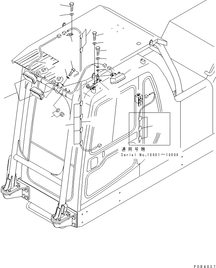 Схема запчастей Komatsu PC750-6 - ДОПОЛН. РАБОЧ. ОСВЕЩЕНИЕ (С F.O.P.S.) (/)(№-8) ЭЛЕКТРИКА